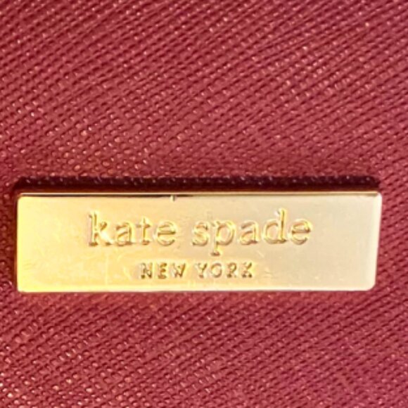Kate Spade Burgundy Saffiano Leather Shoulder Bag triple compartment + gold tone - Picture 5 of 16
